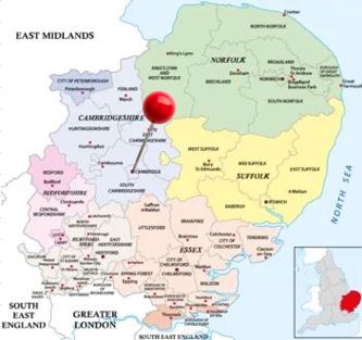 Cambridge location on map