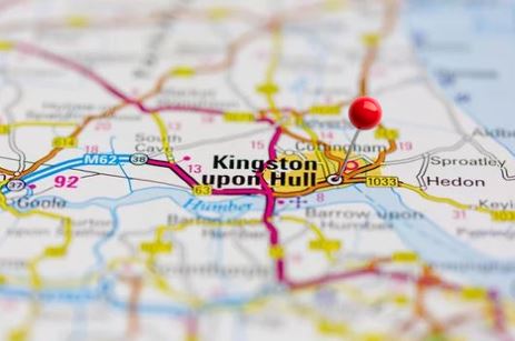 Hull location on map