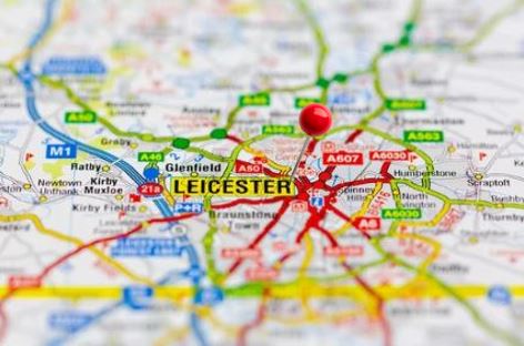 Leicester location on map
