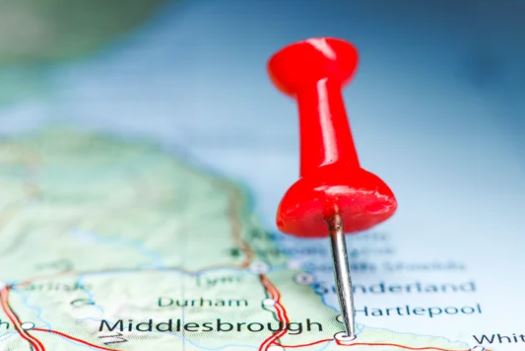 Middlesbrough location on map