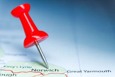 Norwich location on map