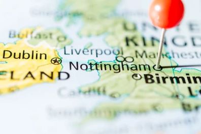 Nottingham location on map
