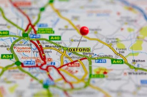Oxford location on map