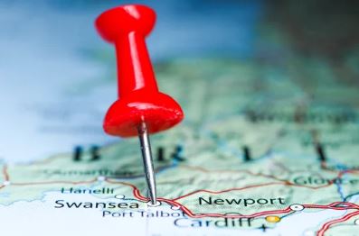 Swansea location on map