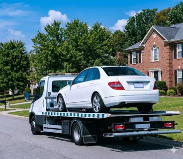 Residential car delivery by flatbed transporter in Huddersfield